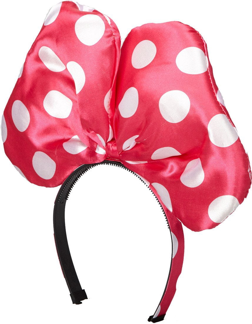 Wenchoice Girl's Hot Pink White Dot Giant Bow Headband One Size ...