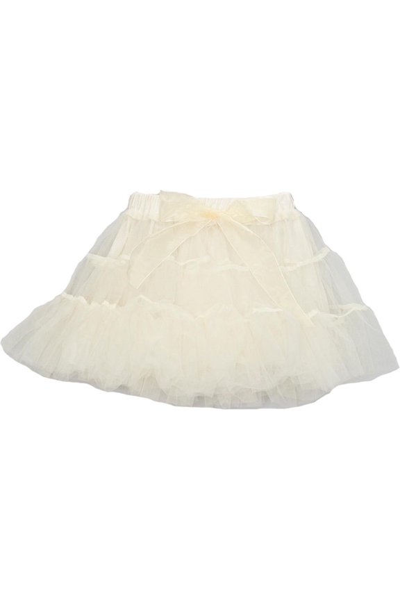 Girl's Ivory Ruffle Tutu - L(5T-6T)
