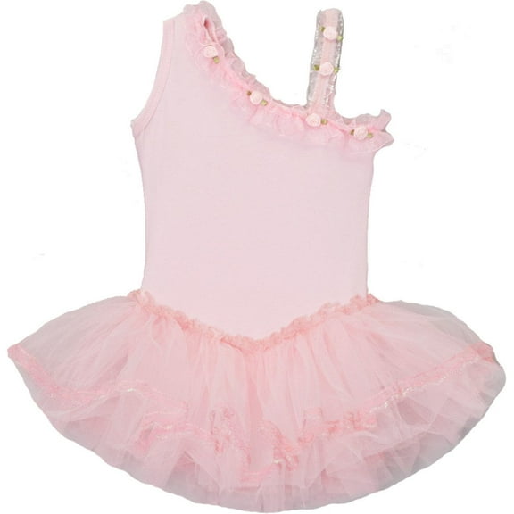 Wenchoice Girl's Pink Asymmetrical Ballet Dress L(5T-6T)