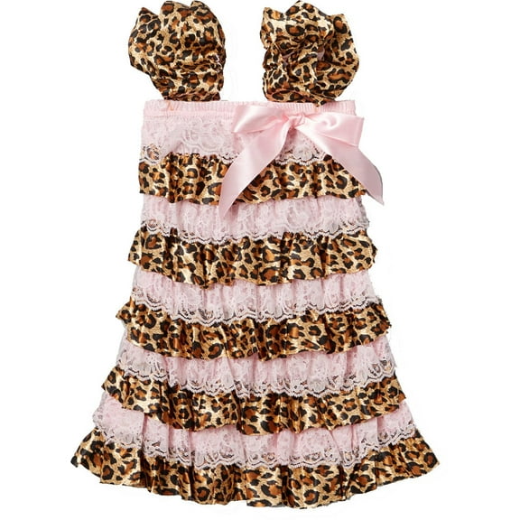 Wenchoice Girl's Pink Cheetah Pettidress - M(12M-24M)