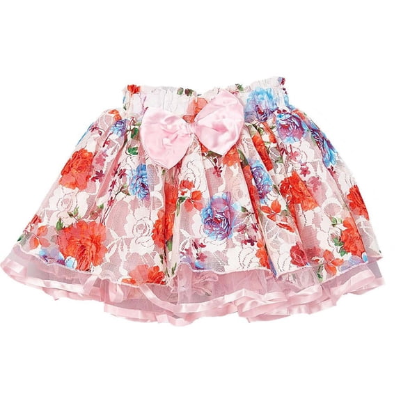 Wenchoice Girl's Pink Floral Lace Tutu - L(5T-6T)