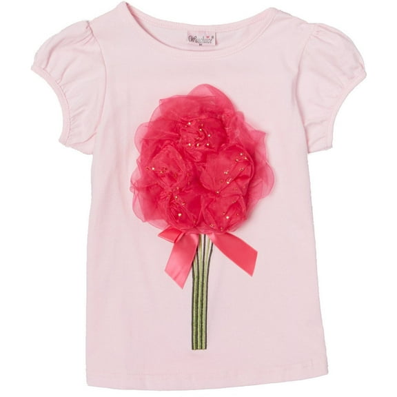 Wenchoice Girl's Pink & Red Bouquet Tee - S(1T-2T)