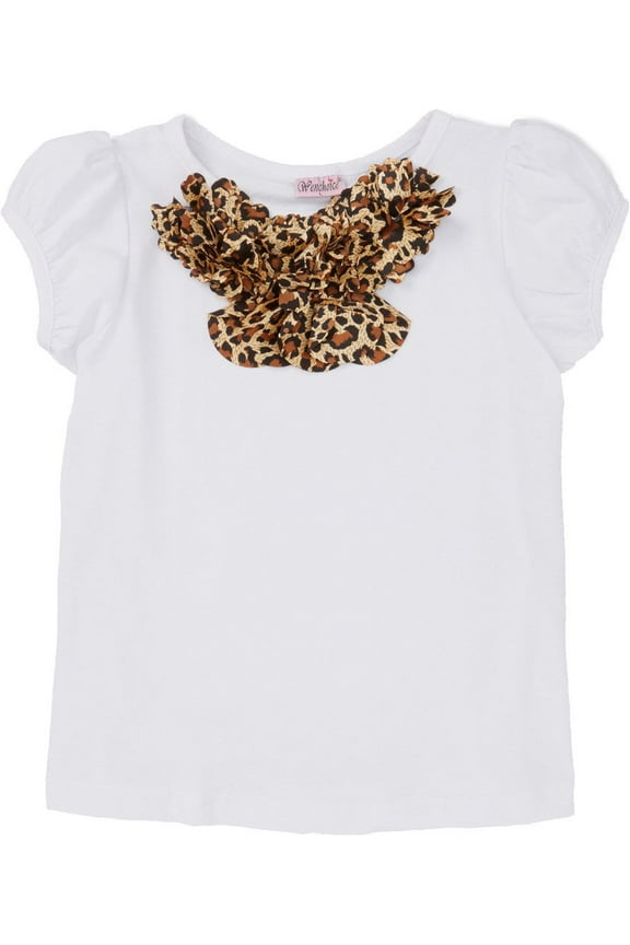 Girl's White Leopard Eagle Short-Sleeve Tee - S(1T-2T)