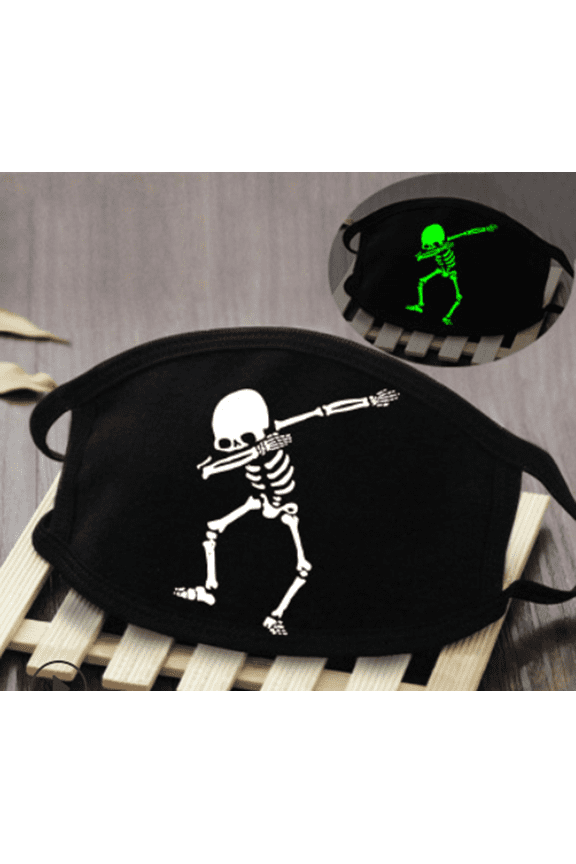 Glow In Dark Skeleton B Washable Cotton Mask One Size