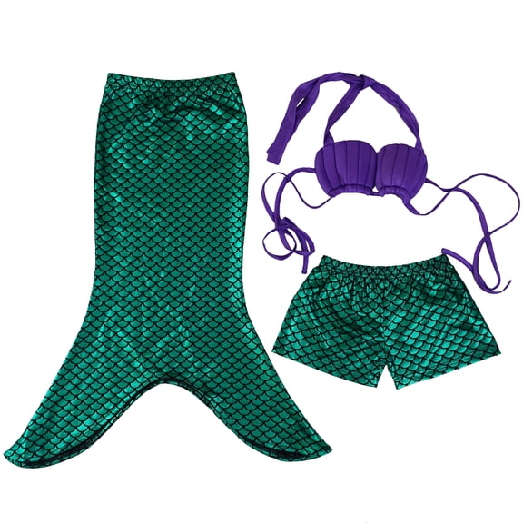 Wenchoice Green Mermaid 3-Pieces Swimming Suit&nbsp; Girls L(5Y-6Y)