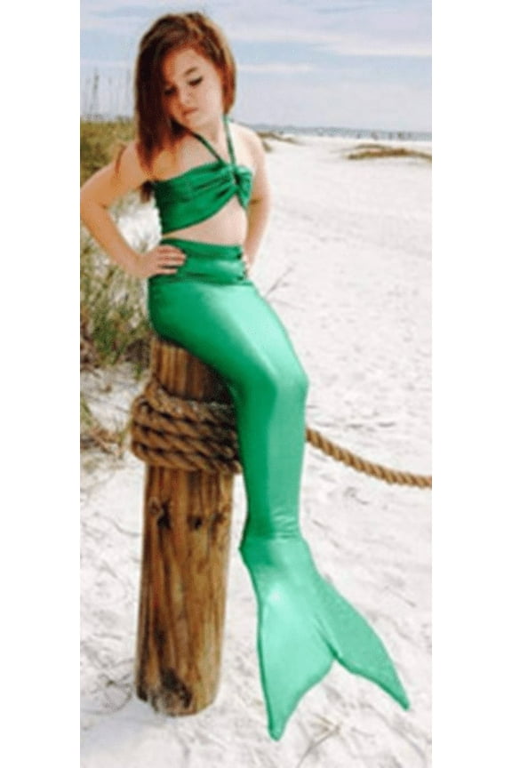 Green Shinny Mermaid Tail 3 Pieces Swimming Suit 1 S(1-2Y)
