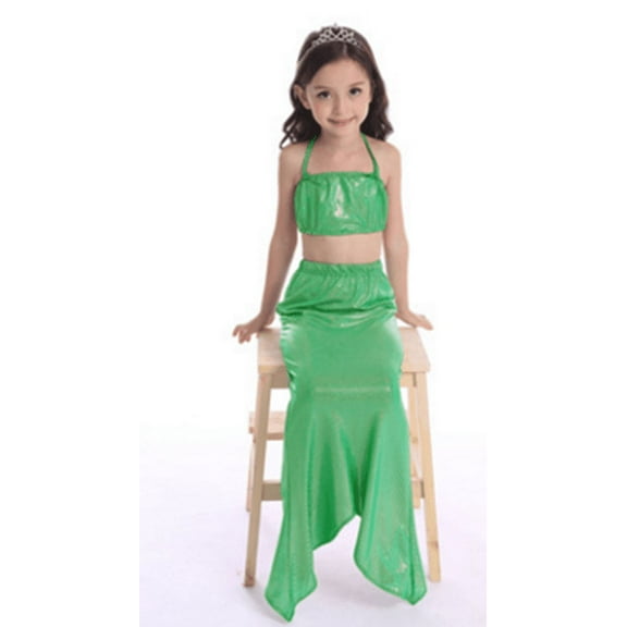 Wenchoice Green Shinny Mermaid Tail 3 Pieces Swimming Suit S(1-2Y)