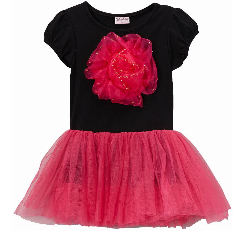 hot pink and black tutu dress Wenchoice & Flower Girl's M(3T-4T) halloween costume with pink tutu