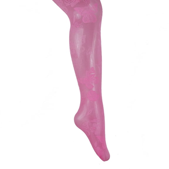 Wenchoice Hot Pink Jacquard Tight Girls Xl(7Y-8Y)