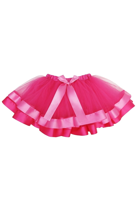 Hot Pink Pink Wide Ribbon Tutu Girl'S L(5Y-6Y)