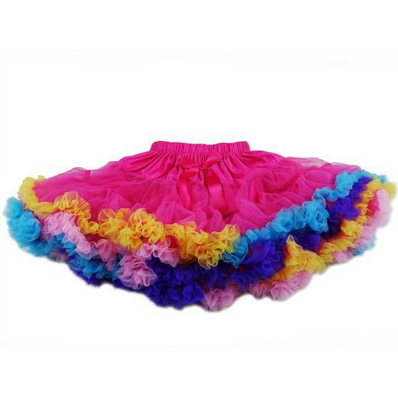 Wenchoice Hot Pink Rainbow-Trim Tutu - Toddler & Girls L(4-6 Years)
