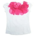 thumbnail image 1 of Wenchoice Hot Pink Ruffle Trim White Short Sleeve Shirt Girl'S S(1Y-2Y), 1 of 1
