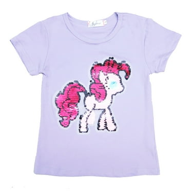 Wenchoice Lavender Flip Sequins Little Pony T Shirt Girl'S S(1Y-2Y)