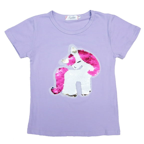 Wenchoice Lavender Flip Sequins Unicorn T Shirt Girl'S Xxl(9Y-10Y)