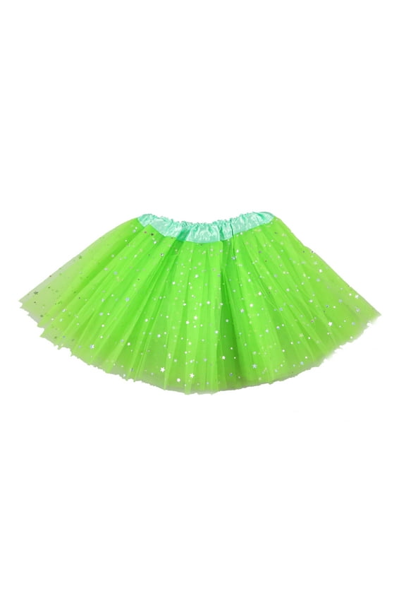 Lime Green Sparkle Star & Dot Tutu - Girls One-Size