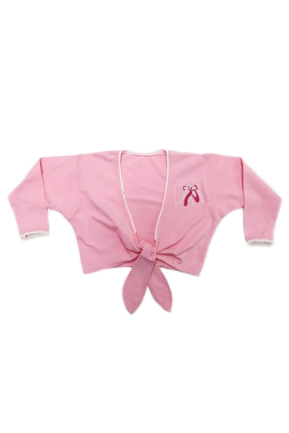 Pink Ballet Shoe Wrap Top Girls Xl(7Y-8Y)