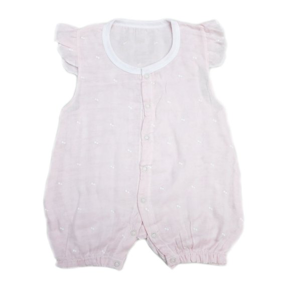 Wenchoice Pink Dot Unisex Baby Sleeveless Bodysuit Summer Cotton Toddler Rompers Girl'S S(0M-3M)