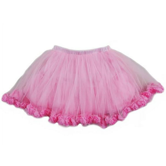 Wenchoice Pink Floral-Hem Tutu - Toddler & Girls XL(6-8 Years)