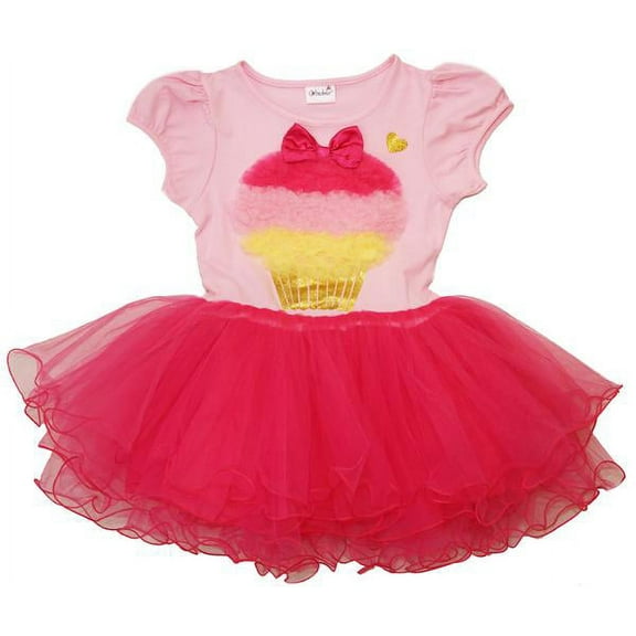 Wenchoice Pink/Hot Pink Ruffle Cup Cake Dress Girl'S Xl(7Y-8Y)