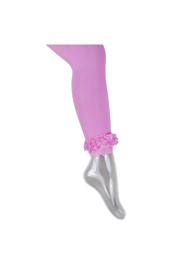 Pink Lace Ruffle Trim Tight&nbsp;Girls L(5Y-6Y)