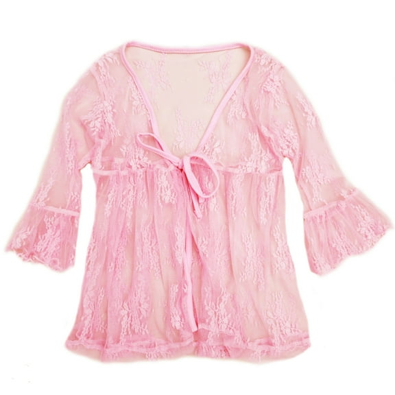Wenchoice Pink Lace Wrap Top XL(7-8Y)