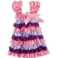 thumbnail image 1 of Wenchoice Pink & Purple Satin Ruffle Dress Girl's S(6M-12M), 1 of 1