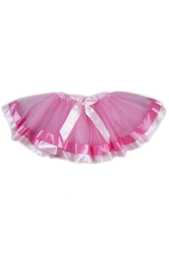 Pink Ribbon-Hem Tutu Girls Xl(7-8Y)