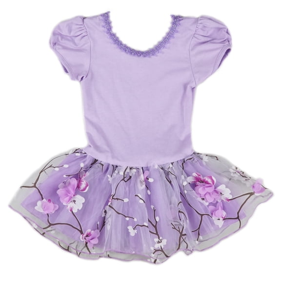 Wenchoice Purple Plum Floral Tutu Dress Girls XL(7Y-8Y)