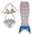 thumbnail image 1 of Wenchoice Rainbow Scale Mermaid Tail 3 Pieces Swimming Suit S(1-2Y), 1 of 1