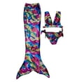 thumbnail image 1 of Wenchoice Rainbow Scales Mermaid Tail 3 Pieces Swimming Suit L(5-6Y), 1 of 1