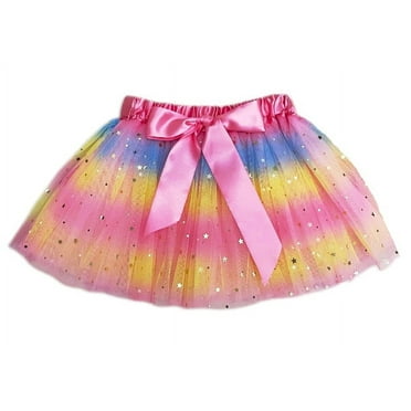 Wenchoice Rainbow Shiny Star Tulle Tutu Skirt S(1-2Y)