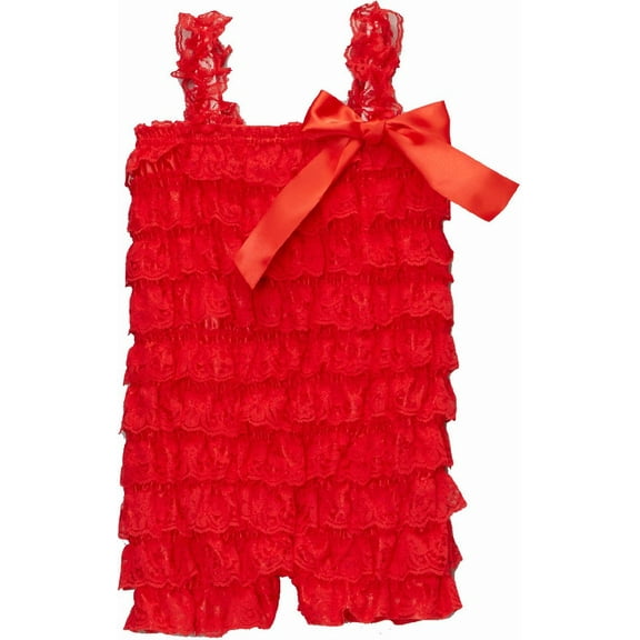 Wenchoice Red Ruffle Lace Romper Girl's M(12M-24M)