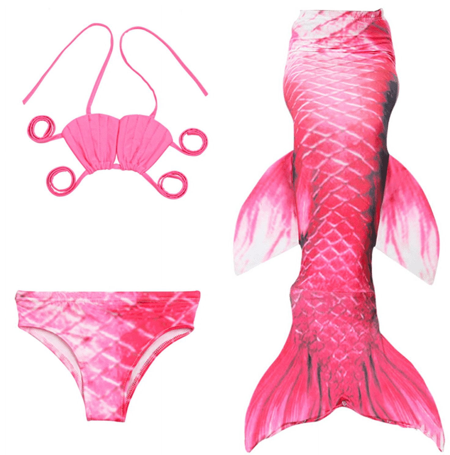 Wenchoice Red Scales Shell Fish Tail 3 Pieces Swimming Suit XXL(9-10Y ...