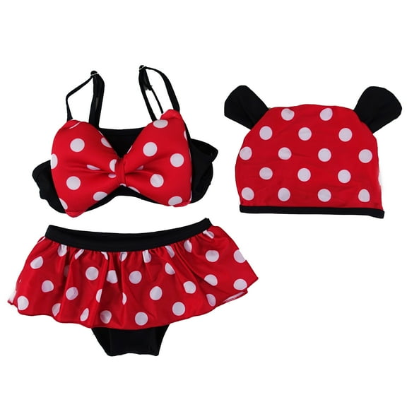 Wenchoice Red White Polkadot Bikini Swimming Suit Girls Xl(7Y-8Y)