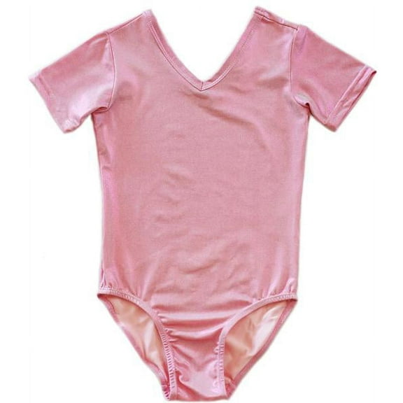 Wenchoice Shiny Pink Short-Sleeve Leotard Girl'S L(5Y-6Y)