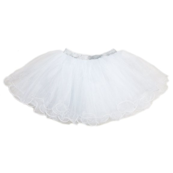 Wenchoice Silver Elastic White Tutu Skirt Girl'S Xl(7Y-8Y)