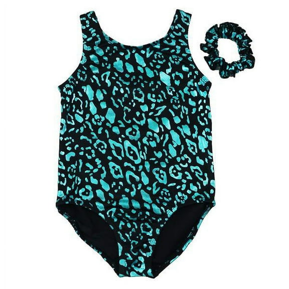 Wenchoice Turquoise Leopard Leotard Set - Infant, Toddler, Girls & Women Kids S(3-4Y)