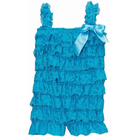 Wenchoice Turquoise Ruffle Lace Romper Girl's S(6M-12M)