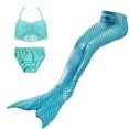 thumbnail image 1 of Wenchoice Turquoise Scales Mermaid Tail 3 Pieces Swimming Suit 1 M(3-4Y), 1 of 1