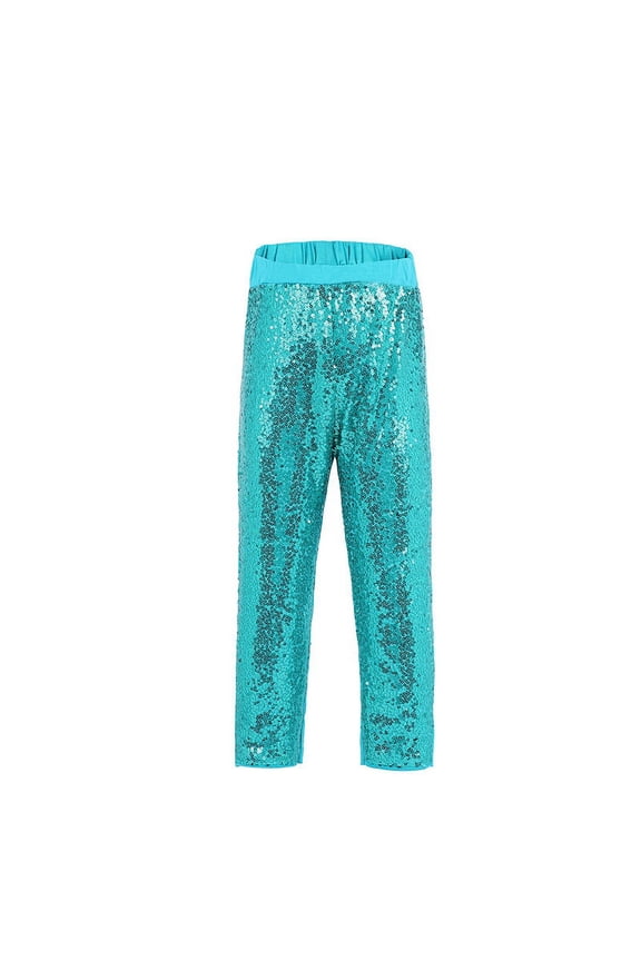 Turquoise Sequins Legging Pants L(5-6Y)