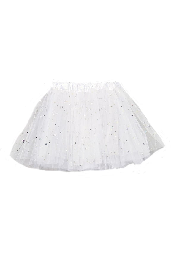 White Sparkle Star & Dot Tutu - Girls One-Size