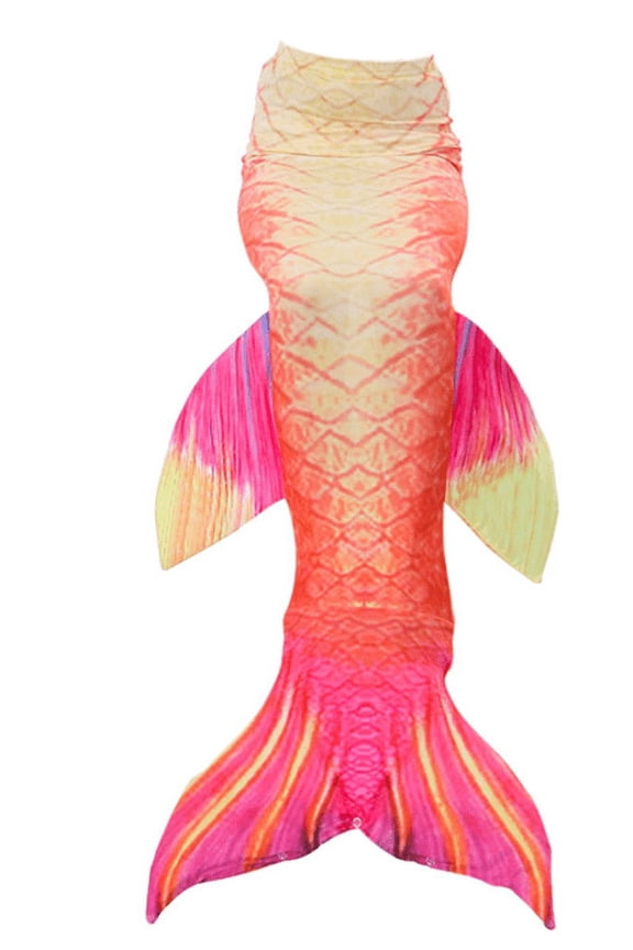 Yellow Orange Scales Fish Tail 3 Pieces Swimming Suit S(1-2Y)
