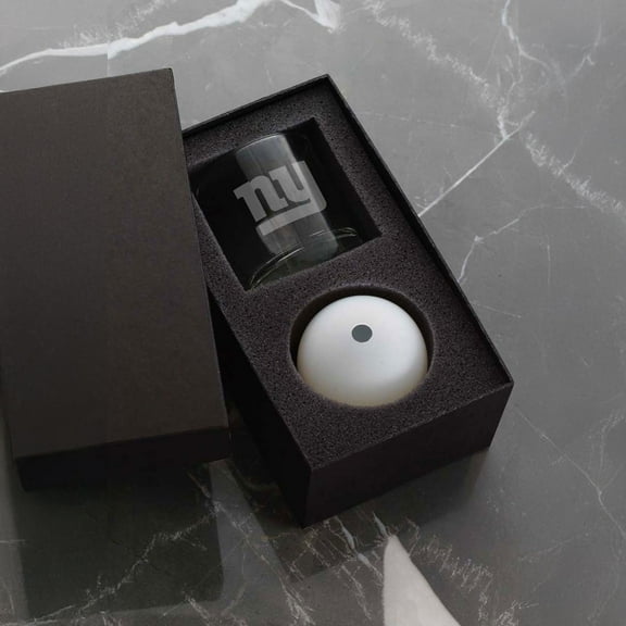 Wendell August Forge New York Giants Etched Rocks Glass & Ice Mold Gift Set