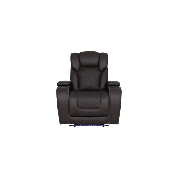 Wendell Dark Gray Microfiber Power Motion Recliner w/Storage, USB & LED