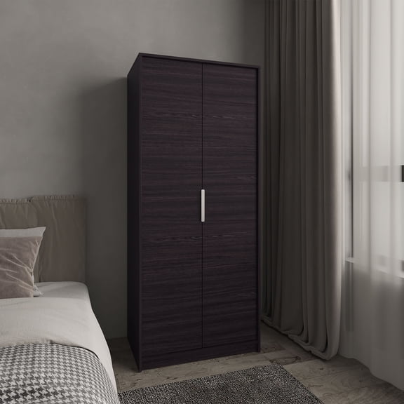 Wenden Armoire Double Doors,Hanging Rod, And Interior Shleves, Wardrobe