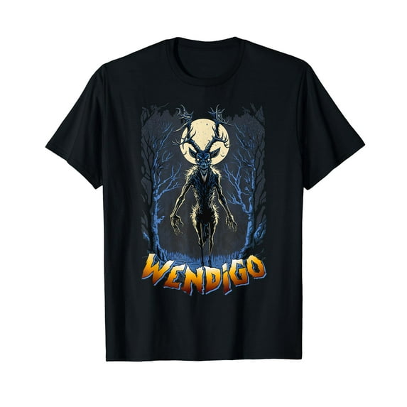 Wendigo Supernatural Monster Folklore Cryptid Full Moon T-Shirt