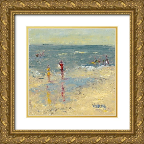 Wendling, Marilyn 20x20 Gold Ornate Wood Framed with Double Matting Museum Art Print Titled - Impasto Beach Day I