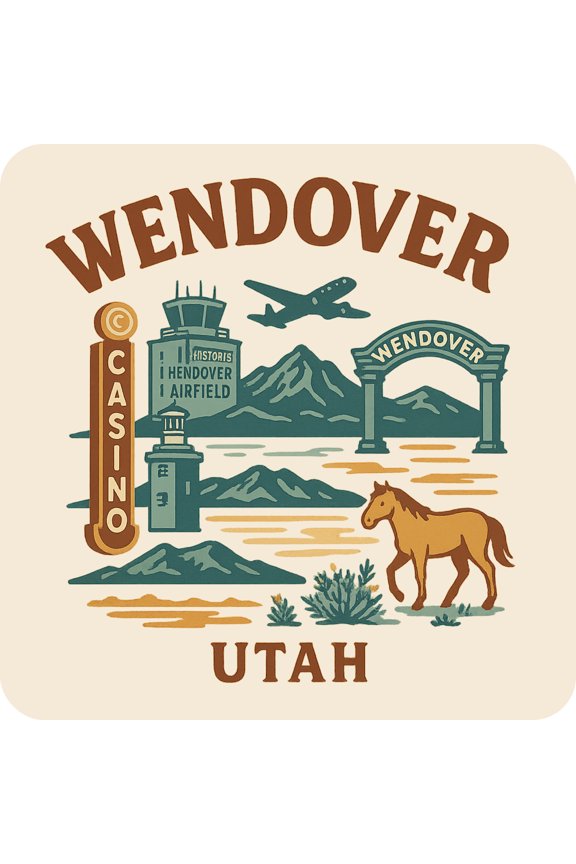 Wendover Utah Keepsakes Souvenir Vinyl Sticker – Destination Travel Keepsake Collectible (3-Inches Wide)