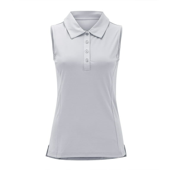 Wendoximz Summer Shirts for Women Womens Tee Shirts Women's Polo Shirts Sleeveless Golf Shirt Tank Tops Lightweight Quick Dry Athletic Tennis Sports Tops Tee Grey