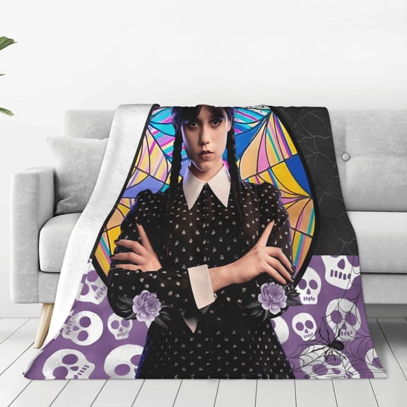 Wendsday-1 (1) Throw Blanket Ultra Soft Warm All Season Decorative Pet Dog Fleece Blankets for Bed Chair Car Sofa Couch Bedroom